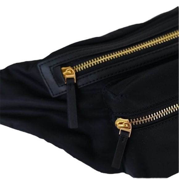 NEW Tory Burch crossbody belt bag black nylon zipper gold-tone hardware NWT - Picture 7 of 12